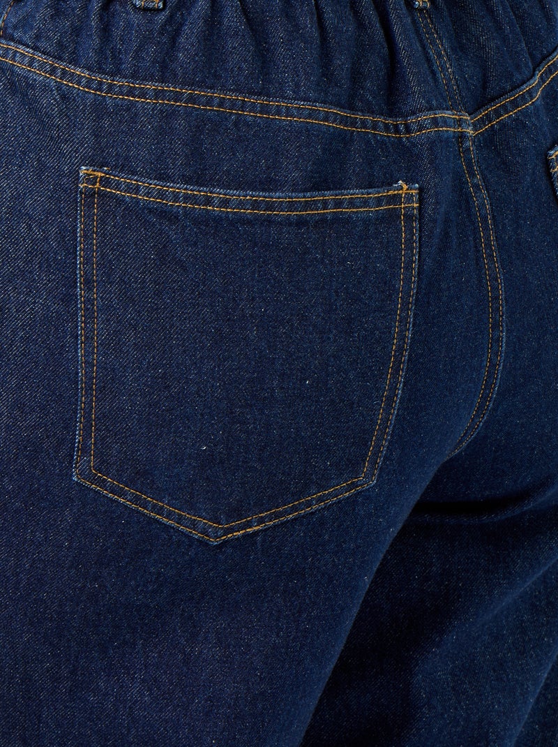 Jeans a gamba larga con risvolto alla base Blu - Kiabi