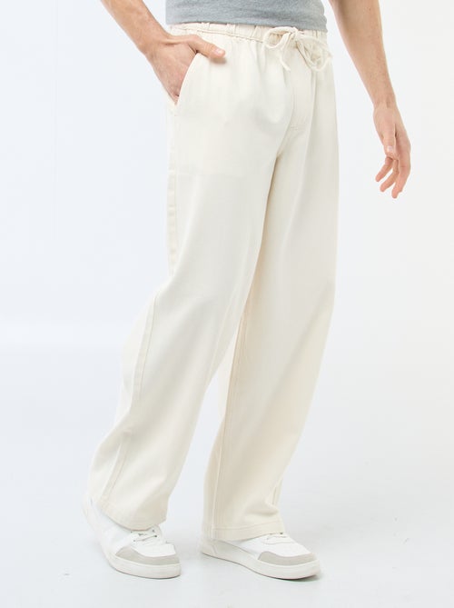 Jeans a gamba larga con vita elasticizzata - Kiabi