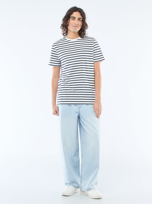 Jeans a gamba larga con vita elasticizzata - Kiabi