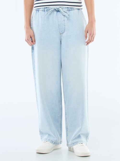 Jeans a gamba larga con vita elasticizzata - Kiabi