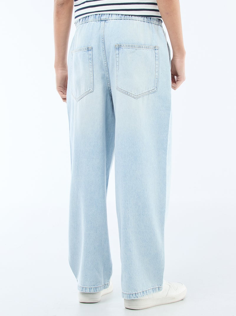 Jeans a gamba larga con vita elasticizzata Blu - Kiabi