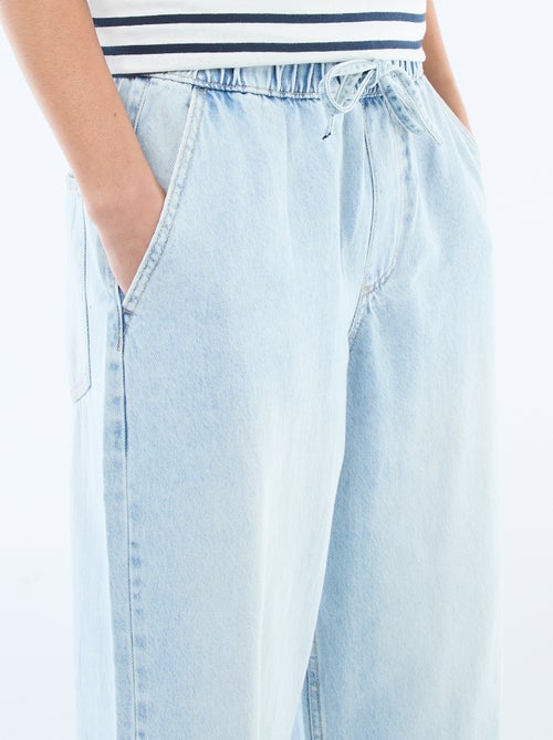 Jeans a gamba larga con vita elasticizzata - Kiabi