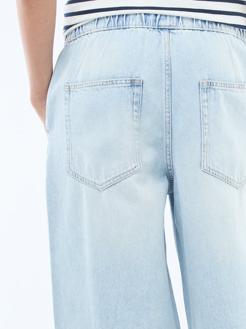 Jeans a gamba larga con vita elasticizzata - Kiabi