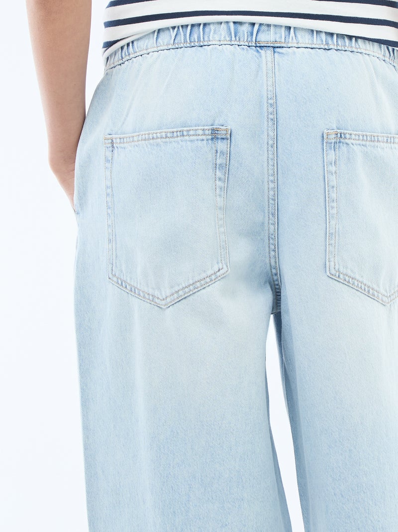 Jeans a gamba larga con vita elasticizzata Blu - Kiabi