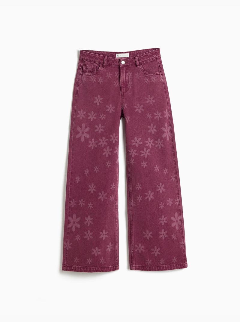 Jeans a gamba larga – fiori, mo fashion Viola - Kiabi