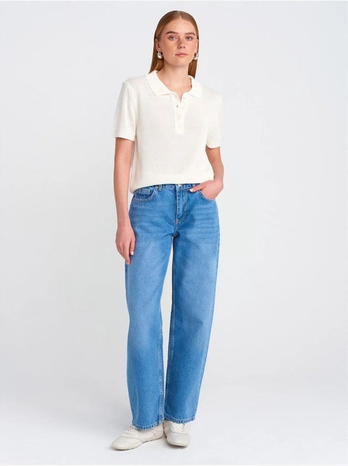 Jeans a palloncino a gamba ampia a vita alta dilvin - Kiabi Jeans a palloncino a gamba ampia a vita alta dilvin - Kiabi