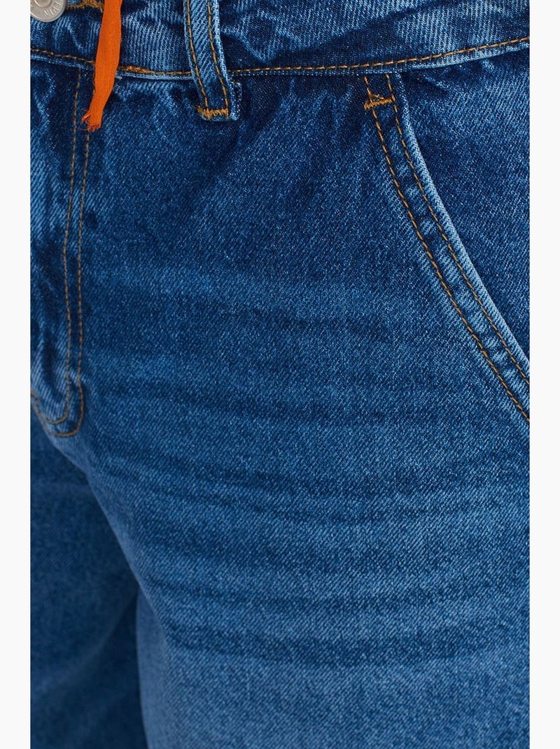 Jeans a palloncino a vita alta dilvin Blu zaffiro - Kiabi