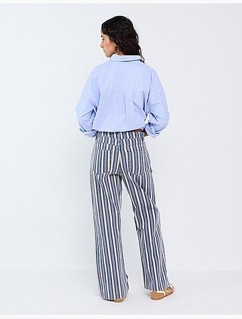 Jeans a righe a gamba larga, mo fashion