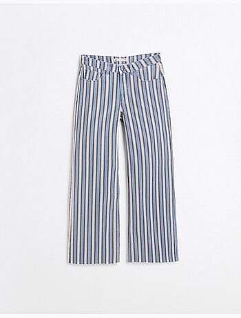 Jeans a righe a gamba larga, mo fashion