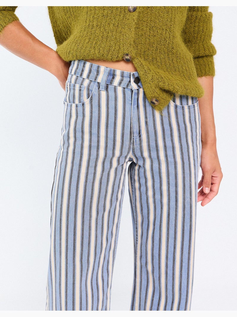 Jeans a righe a gamba larga, mo fashion Blu - Kiabi