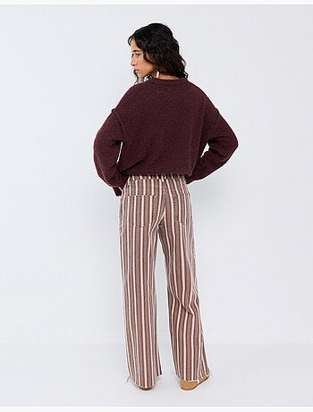 Jeans a righe a gamba larga, mo fashion