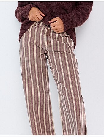 Jeans a righe a gamba larga, mo fashion