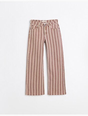 Jeans a righe a gamba larga, mo fashion