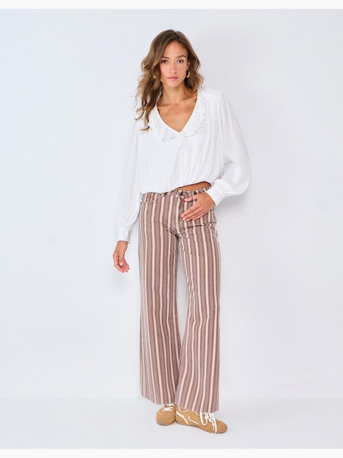 Jeans a righe a gamba larga, mo fashion - Kiabi Jeans a righe a gamba larga, mo fashion - Kiabi