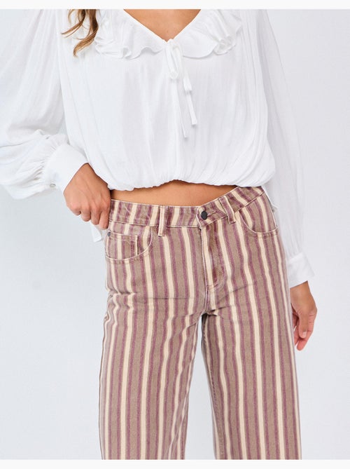 Jeans a righe a gamba larga, mo fashion - Kiabi Jeans a righe a gamba larga, mo fashion - Kiabi