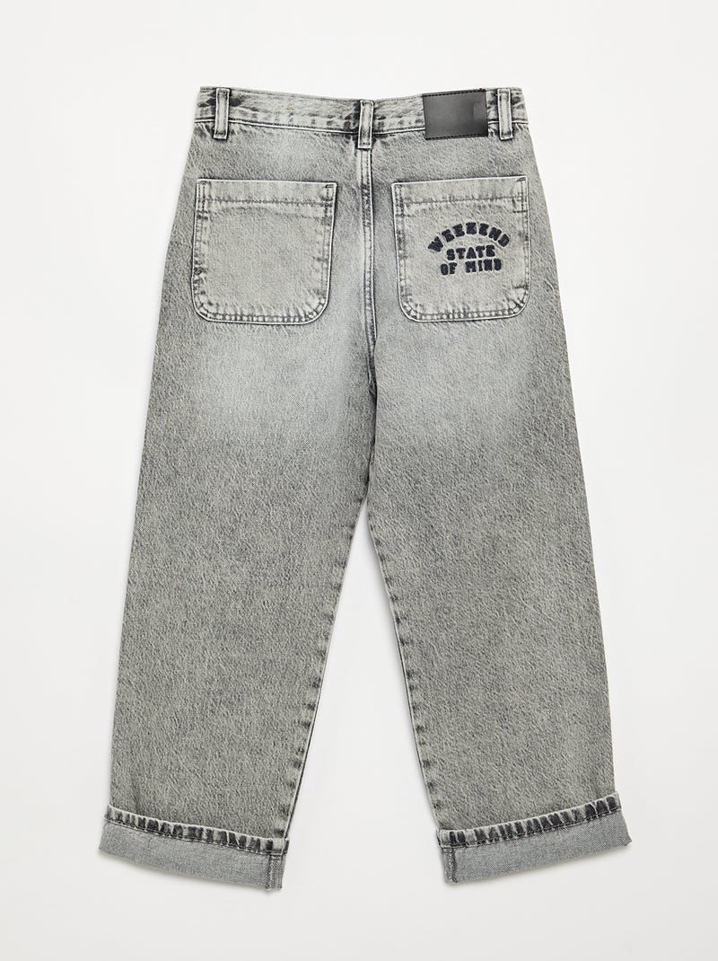 Jeans a taglio dritto a 5 tasche Grigio - Kiabi