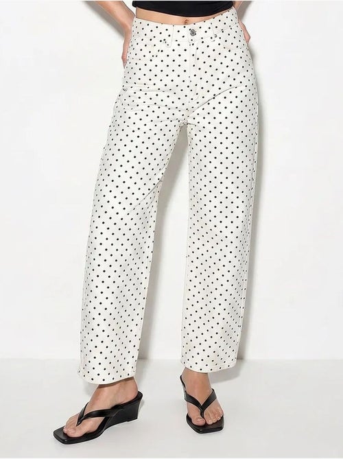 Jeans a vita alta a gamba dritta a pois lucci - Kiabi Jeans a vita alta a gamba dritta a pois lucci - Kiabi
