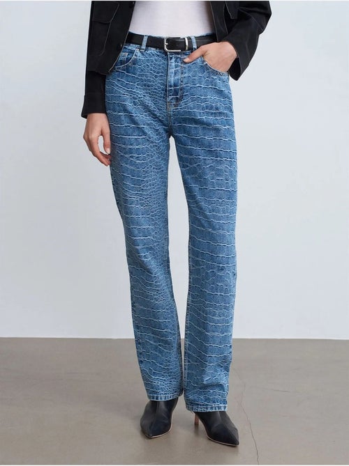 Jeans a vita alta a gamba dritta testurizzati dilvin - Kiabi Jeans a vita alta a gamba dritta testurizzati dilvin - Kiabi