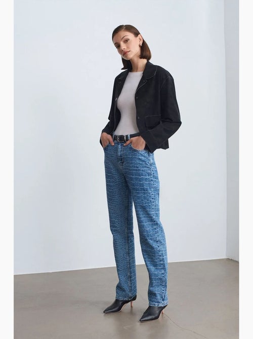 Jeans a vita alta a gamba dritta testurizzati dilvin - Kiabi Jeans a vita alta a gamba dritta testurizzati dilvin - Kiabi