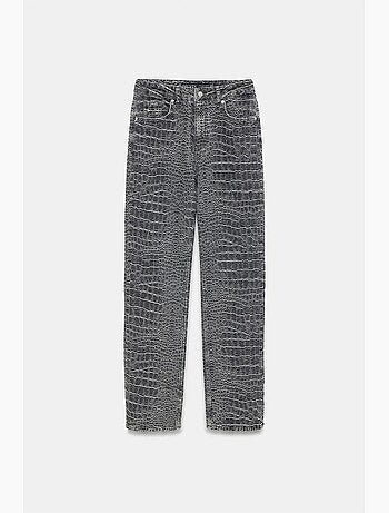 Jeans a vita alta a gamba dritta testurizzati dilvin