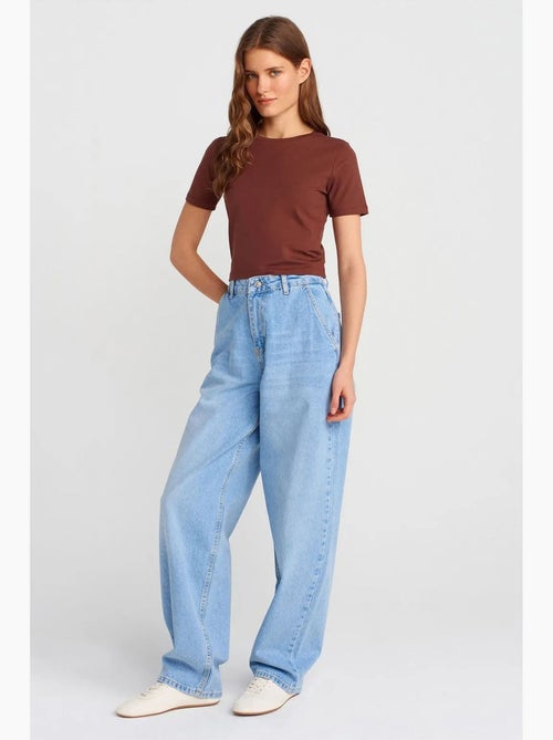 Jeans a vita alta balloon a gamba ampia dilvin - Kiabi Jeans a vita alta balloon a gamba ampia dilvin - Kiabi