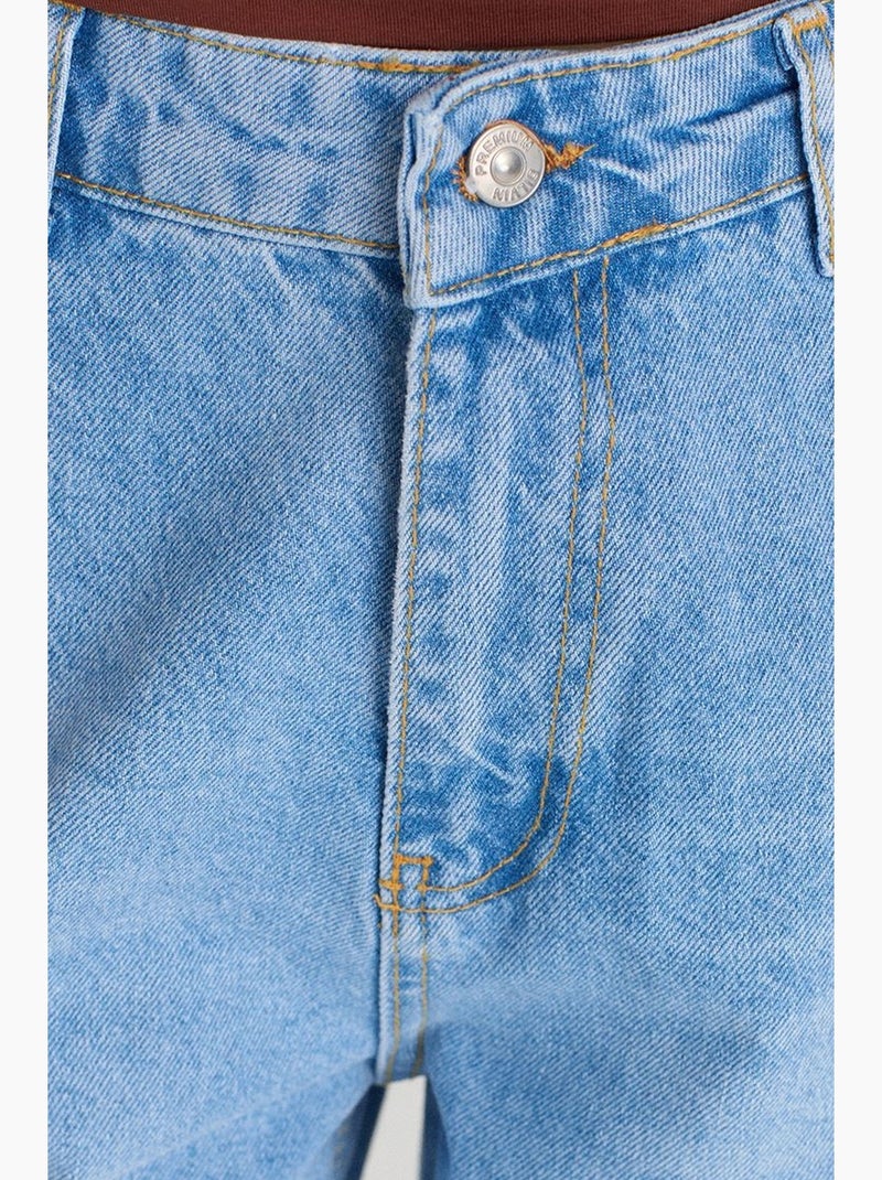 Jeans a vita alta balloon a gamba ampia dilvin Blu zaffiro - Kiabi