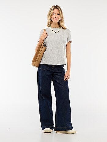 Jeans a vita alta con bottoni