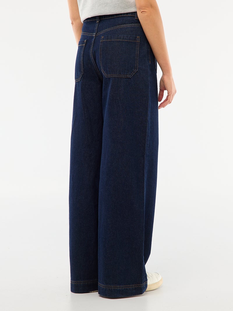Jeans a vita alta con bottoni Blu - Kiabi