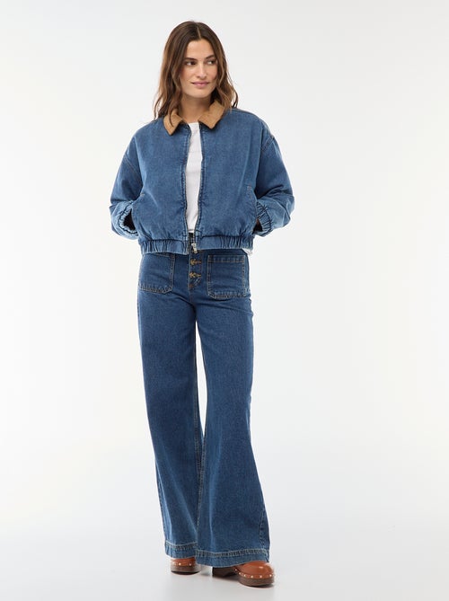 Jeans a vita alta con bottoni - Kiabi