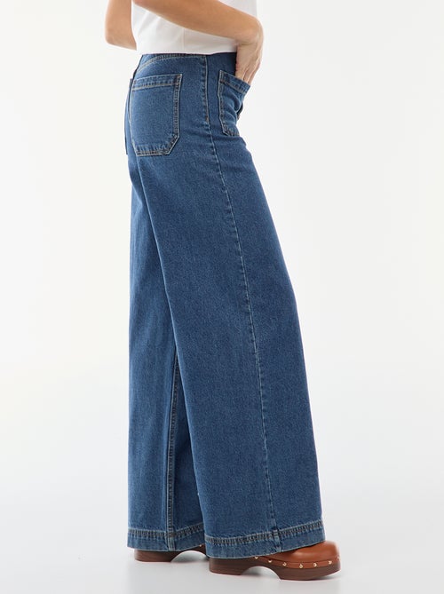 Jeans a vita alta con bottoni - Kiabi