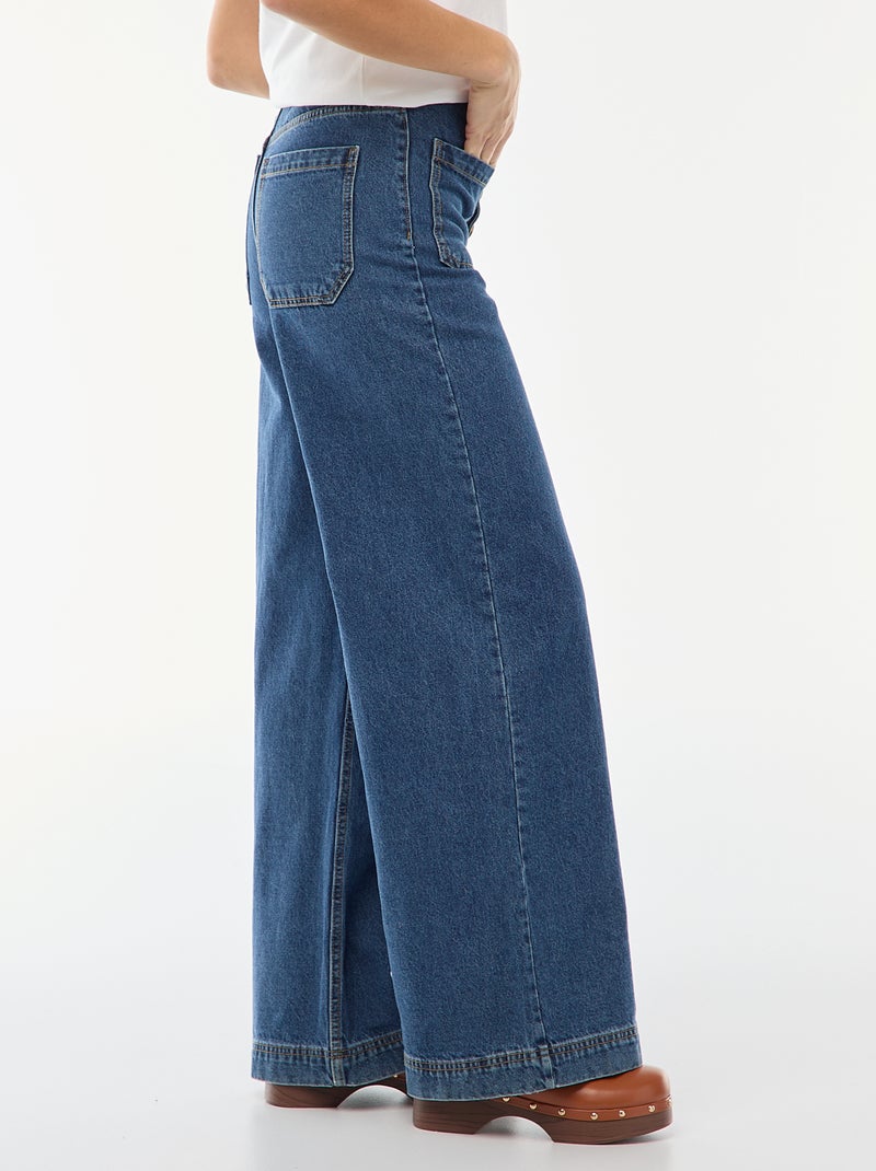 Jeans a vita alta con bottoni Blu - Kiabi