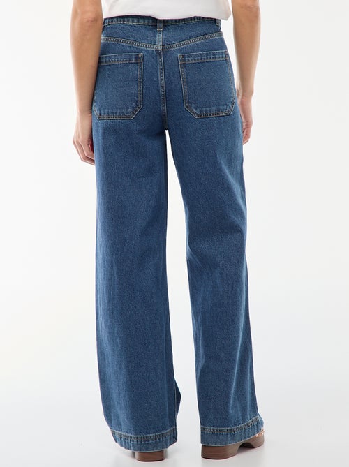 Jeans a vita alta con bottoni - Kiabi
