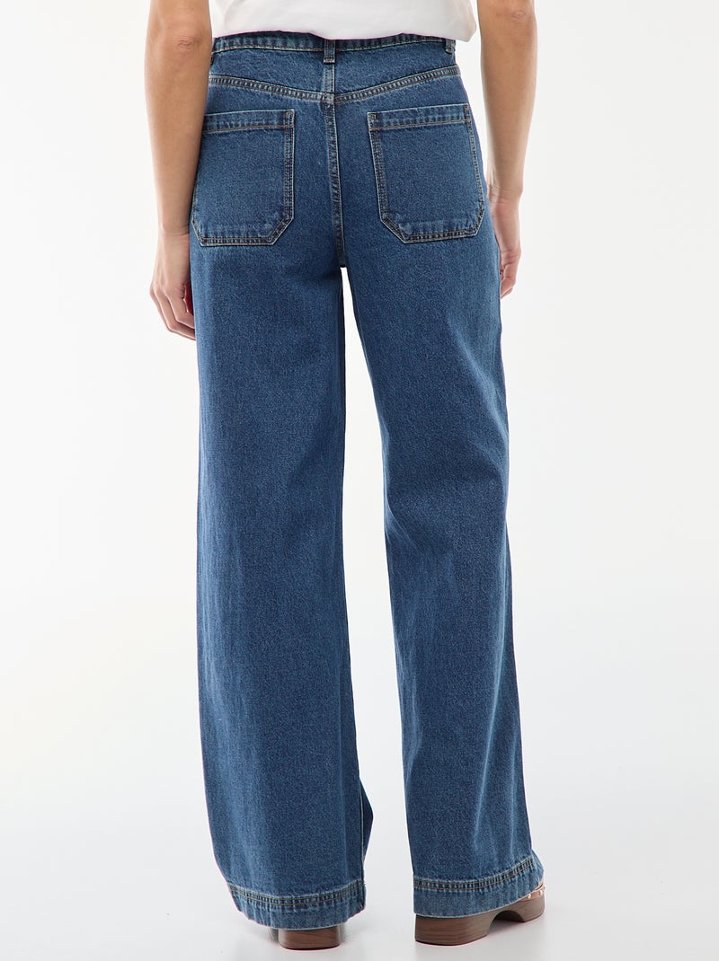 Jeans a vita alta con bottoni Blu - Kiabi