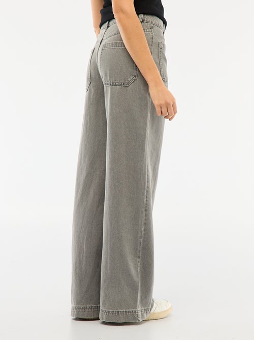 Jeans a vita alta con bottoni - Kiabi