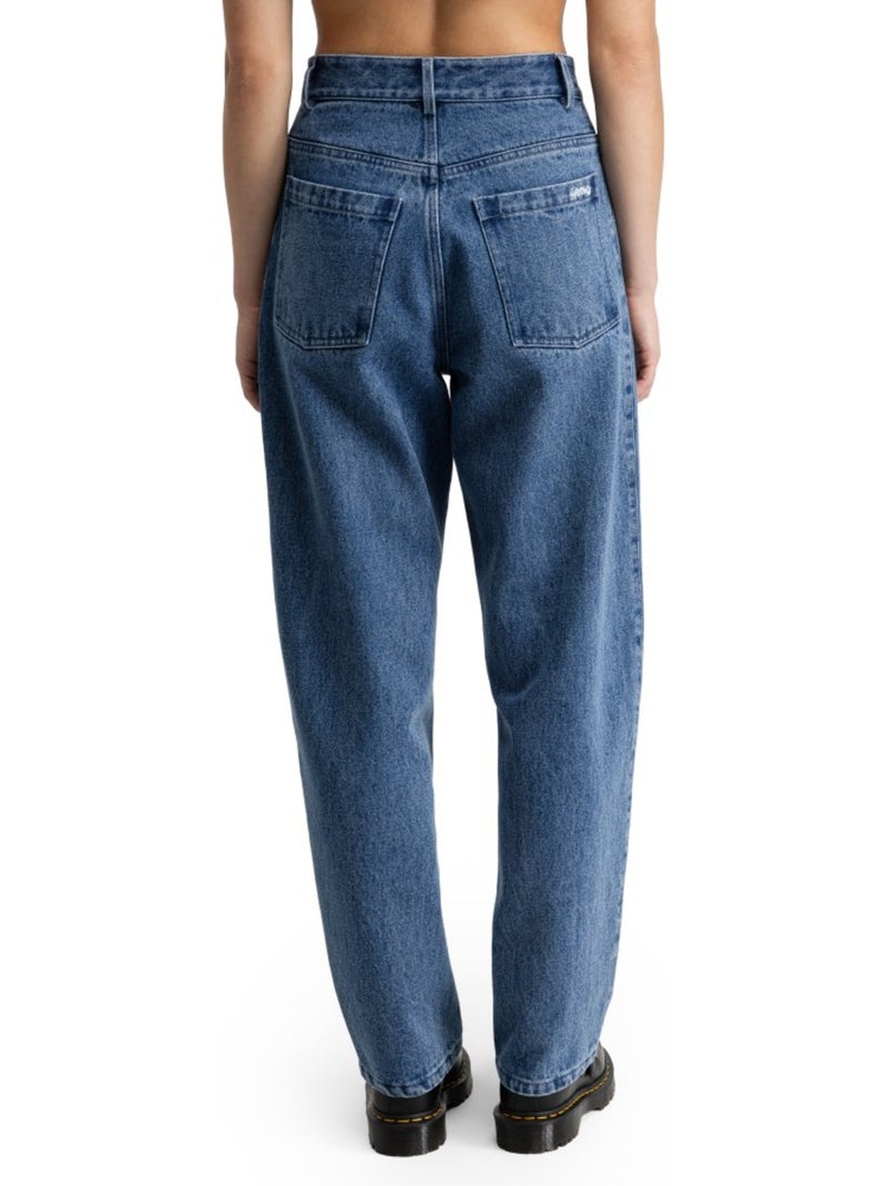 Jeans a vita alta con gamba barrel da donna lifestyle donna voyager-w Blu - Kiabi