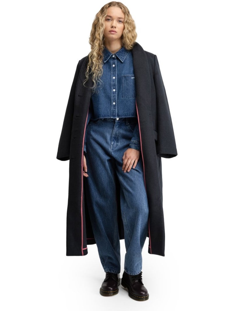 Jeans a vita alta con gamba barrel da donna lifestyle donna voyager-w Blu - Kiabi