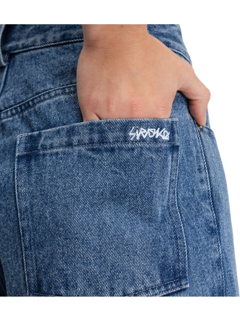 Jeans a vita alta con gamba barrel da donna lifestyle donna voyager-w Blu - Kiabi