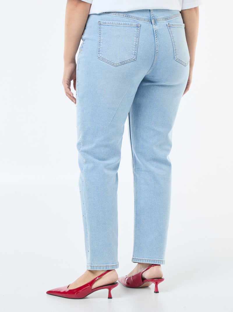 Jeans a vita alta con strass Blu - Kiabi