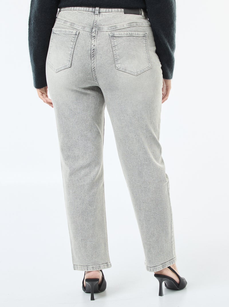 Jeans a vita alta con strass Grigio - Kiabi