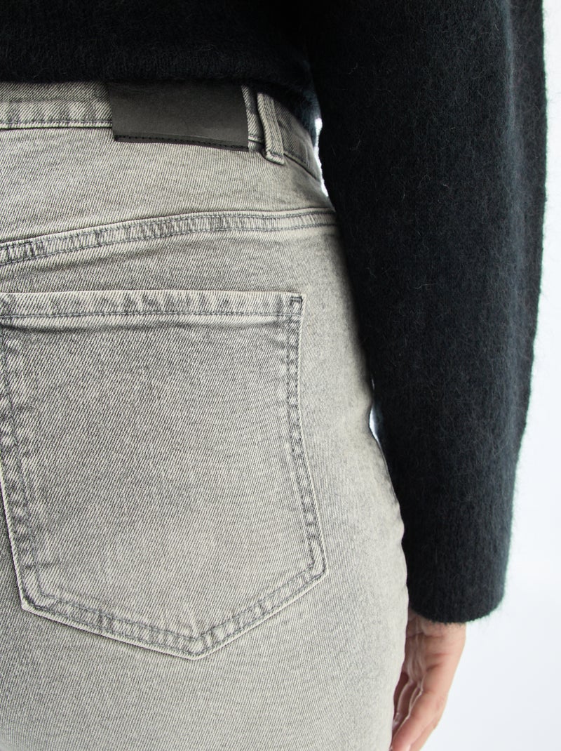 Jeans a vita alta con strass Grigio - Kiabi