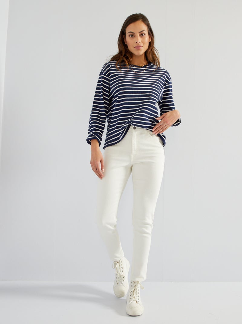 Jeans a vita alta slim - 28L BIANCO - Kiabi