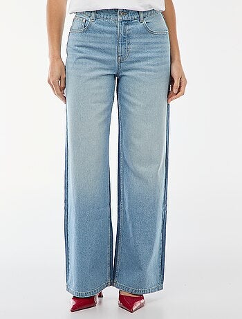 Jeans a vita alta, taglio ampio / wide leg + 2 tonalità di jeans