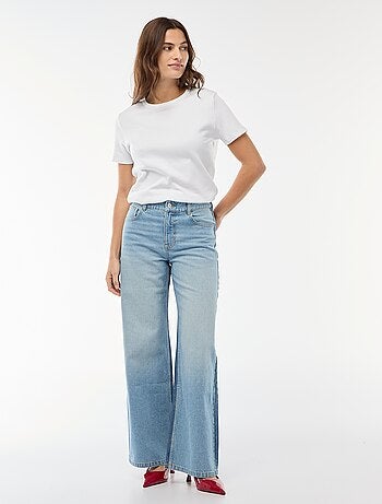Jeans a vita alta, taglio ampio / wide leg + 2 tonalità di jeans