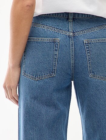 Jeans a vita alta, taglio ampio / wide leg + 2 tonalità di jeans