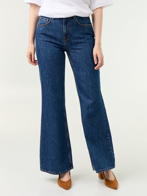 Jeans a vita alta taglio flare con ricami a 'cuori' - Kiabi