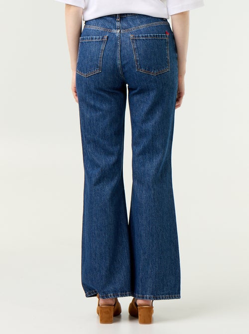 Jeans a vita alta taglio flare con ricami a 'cuori' - Kiabi