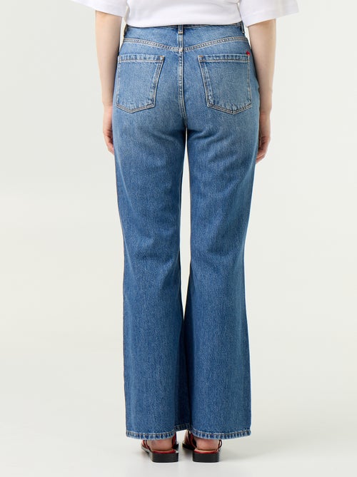 Jeans a vita alta taglio flare con ricami a 'cuori' - Kiabi