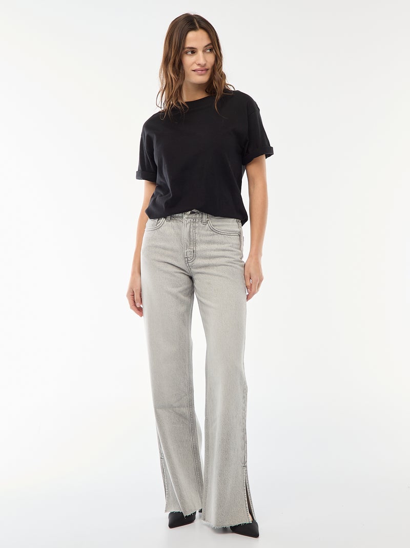Jeans a vita alta taglio flare/bootcut Grigio - Kiabi