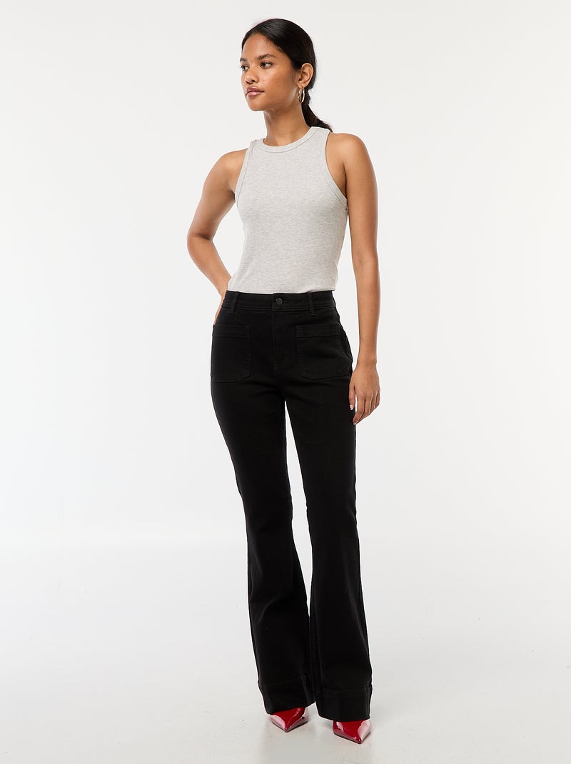 Jeans a vita alta taglio flare/bootcut Nero - Kiabi