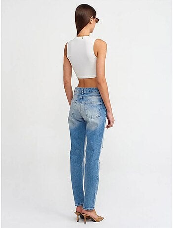 Jeans a vita media a gamba dritta dilvin